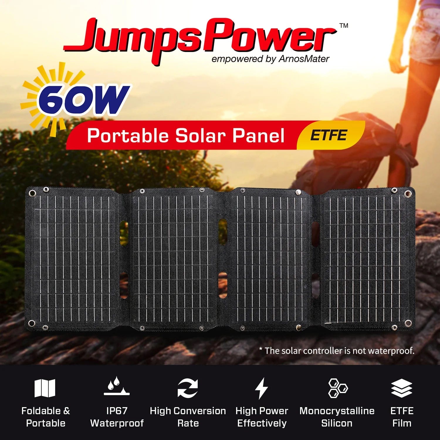 JumpsPower 60w Solar Panel Australia - APE solar kits 22-23% Conversion Rate Flexible Solar Panel