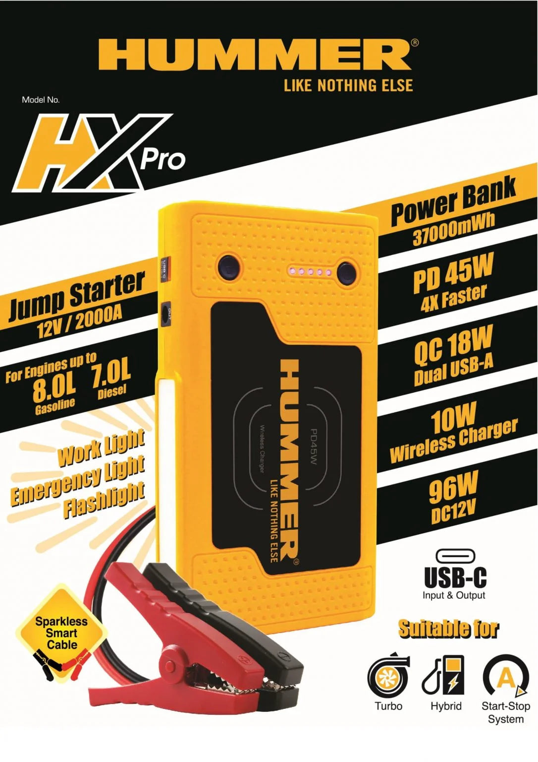 Hummer 12v car jump starter power bank