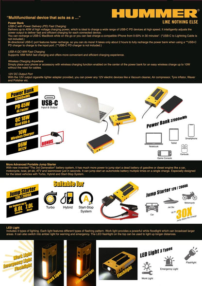 Hummer HX Pro car jump starter APE